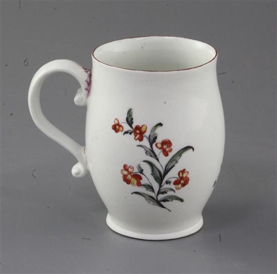 A Derby ovoid mug, c.1758, h. 10.2cm